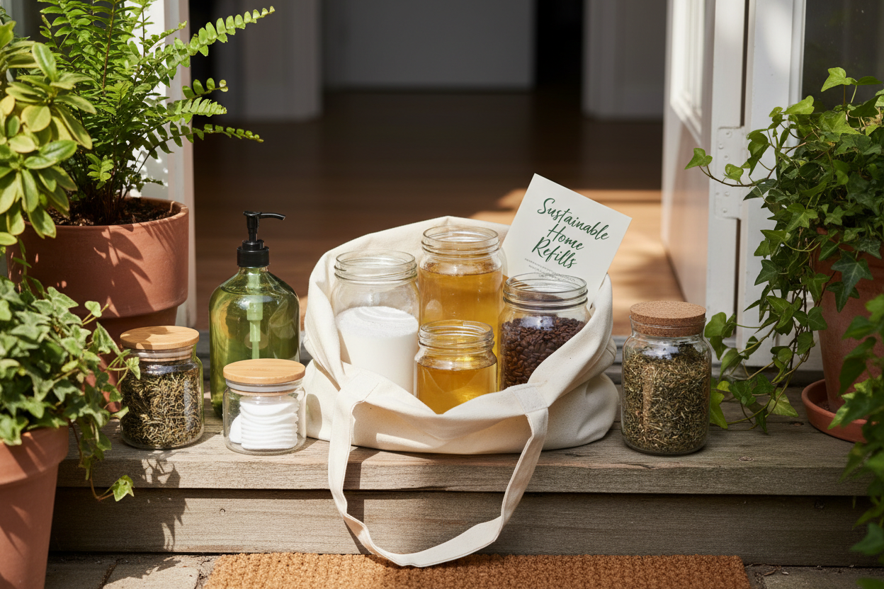 Eco friendly refill products home delivered in a bag